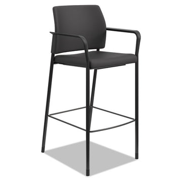HON® Accommodate Series Cafe Stool With Fixed Arms, Supports Up To 300 Lb, 30" Seat Height, Black freeshipping - TVN Wholesale